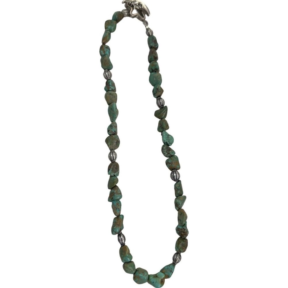Sterling Silver 925 Necklace Southwest Southwestern Moon Star Hippie Boho Green